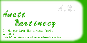 anett martinecz business card